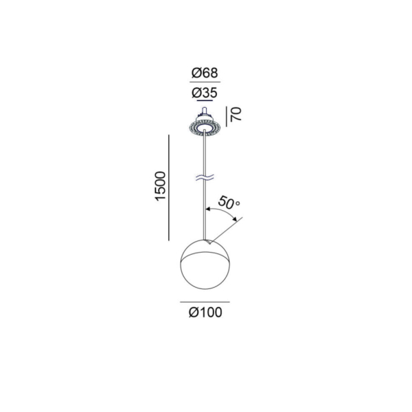 BALL M P NANO BASE, D100мм, H1500мм, 7W LED, 3000К, IP20, белый (03.1001.7.930.WH)