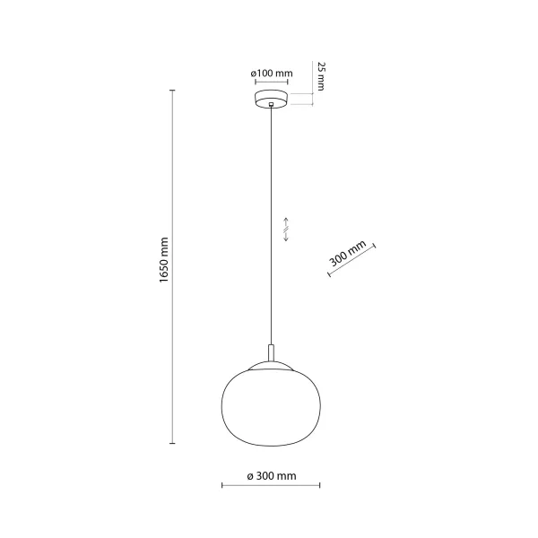 Подвесной светильник в стиле хай-тек VIBE WHITE Підвіс 1  300 TK Lighting в кухню, спальню в цвете черный
