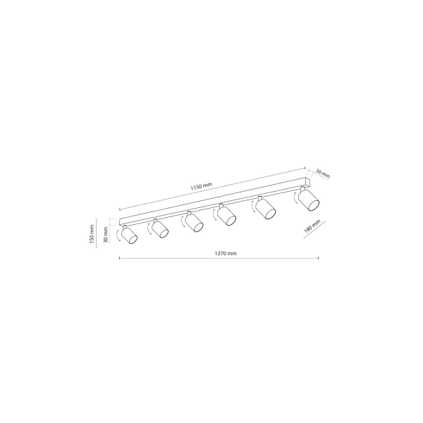 Светильник потолочный TOP GOLD 6 TK Lighting в гостиную, кухню в стиле хай-тек