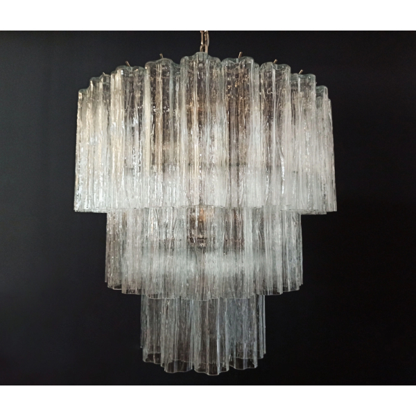 Велика триярусна люстра зі скла у вигляді трубок – 52 стекла. MURANO TUBE 168