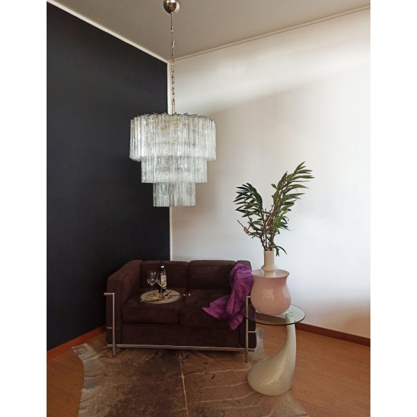 Велика триярусна люстра зі скла у вигляді трубок – 52 стекла. MURANO TUBE 168