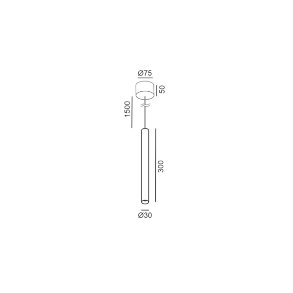 TUB S P 300, D30mm, H300mm, 8W LED, 50с, 4000K, IP20, чорний (03.0330.8.940.BK)