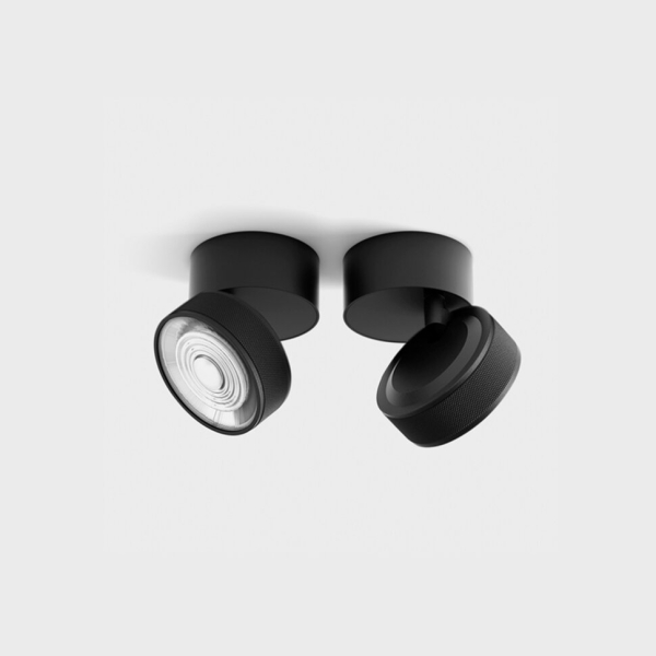SOL SURF MINI, D75mm, H70mm, LED 7W, 3000K, чорний/чорний (02.7526.7.930.BK + SOL M RING GRAIN BLACK)
