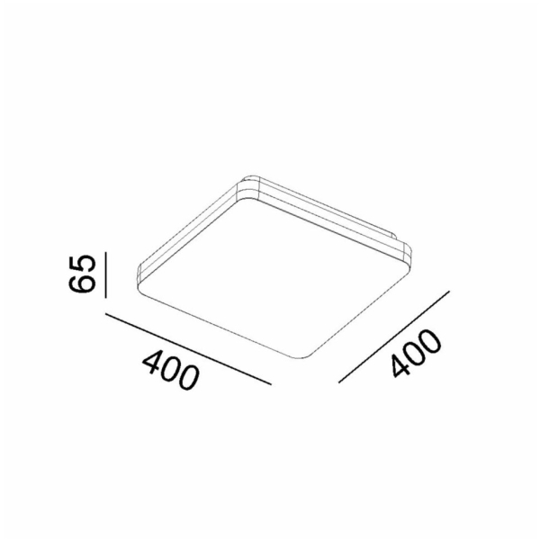 Світильник накладної FLAT S3, 400x400mm, h65mm, LED 38W/29W, 3000K/4000K, IP54, білий (02.4040.32.930/940.WH)