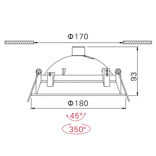 UNI 1, D180mm, H93mm, LED 15W, 3000К, белый (01.1900.15.830.WH)