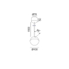 BALL M P, D100мм, H1500мм, 7W LED, 3000К, IP20, белый (03.1000.7.930.WH)