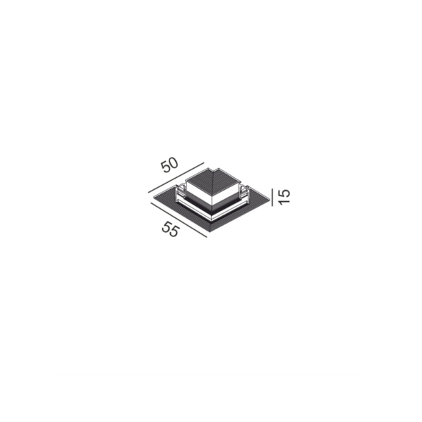 З'єднувач вбудовуваний PICO_LINE CORNER R HR, L55mm, W50mm, H15mm, чорний (16.R90HR.BK)