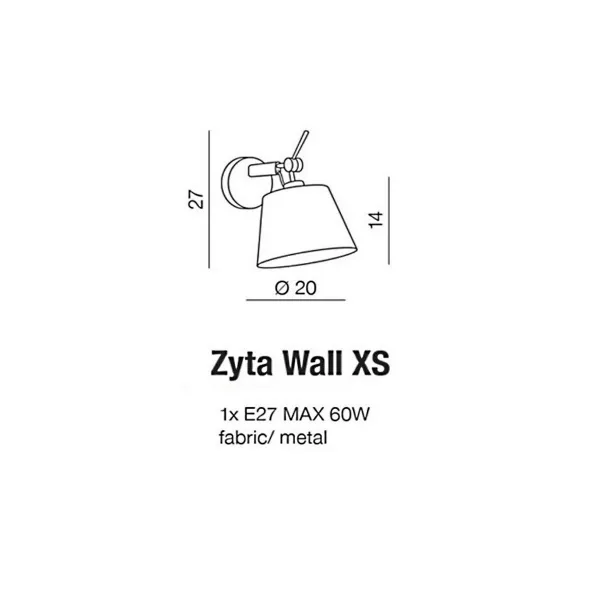 Бра настенное в спальню и гостиную ZYTA WALL XS GREY Azzardo в стиле модерн