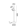 POINTER FLOOR, D200mm, d25mm, H1800mm, LED 6W, 3000К, чорний/світле золото (10.1800.6.930.BK/CG)