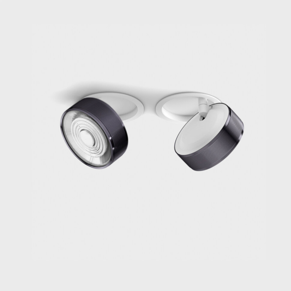 SOL IN MINI, D75mm, H26mm, LED 7W, 3000K, белый/diamond black (01.7526.7.930.WH + SOL M RING GRAIN DIAMOND BLACK)