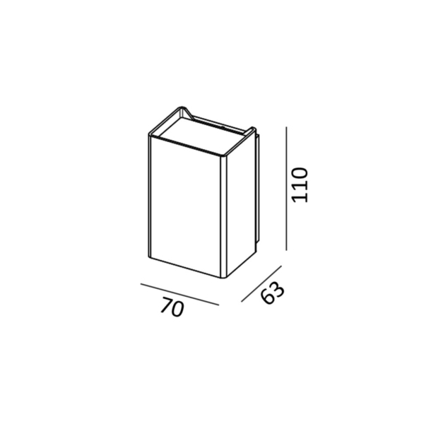 BRICK 1. L70mm, sp63mm, H110mm, 4W LED, 3000K, 7°, IP65, білий (08.2003.4.930.WH)