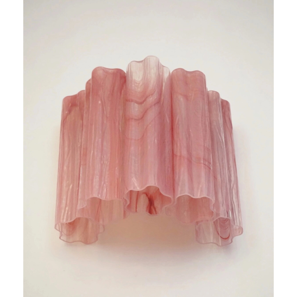 Пара настенных светильников из стекла в виде трубок – 5 розовых алебастровых стеклянных трубок. MURANO TUBE 209