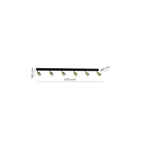 Светильник потолочный TOP GOLD 6 TK Lighting в гостиную, кухню в стиле лофт