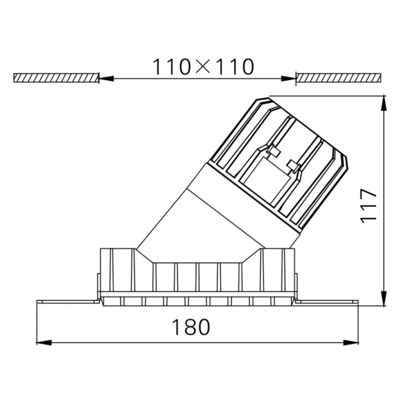INVISIBLE SquareAssym, L110mm, W110mm, H117mm, LED 13W, 3000К, черный (01.2311.13.830.BK)