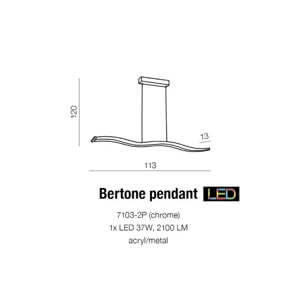 Подвесной светильник в стиле модерн BERTONE PENDANT Azzardo в кухню, спальню в цвете никель/хром