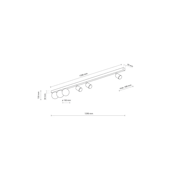 Светильник потолочный VOX LAMPA SUFITOWA 6 TK Lighting в гостиную, спальню в стиле хай-тек