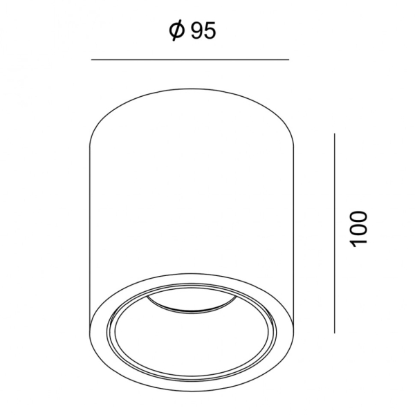ROLL, D95mm, H100mm, LED 9W, 3000К, чорний (02.0800.10.930.BK)