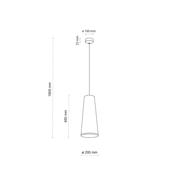 Подвесной светильник в стиле модерн ZING LAMPA WISZACA 1 TK Lighting в спальню, ресторан в цвете черный