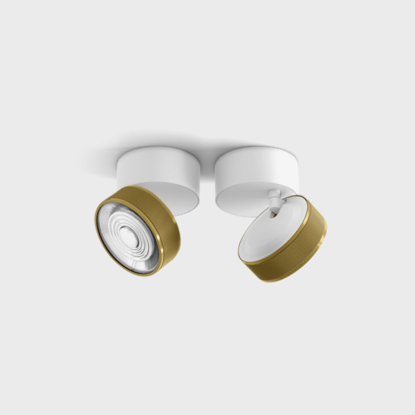 SOL SURF MINI, D75mm, H70mm, LED 7W, 4000K, білий/латунь (02.7526.7.940.WH + SOL M RING GRAIN BRASS)