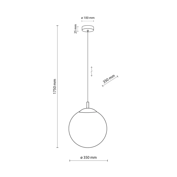 Подвесной светильник в стиле хай-тек ESME WHITE 1 350 TK Lighting в кухню, спальню в цвете черный