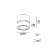 SOL SURF MINI, D75mm, H70mm, LED 7W 3000K, білий/мідь (02.7526.7.930.WH + SOL M RING COPPER )