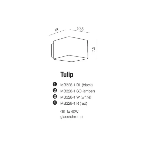 Бра настенное в спальню и гостиную TULIP BLACK Azzardo в стиле модерн