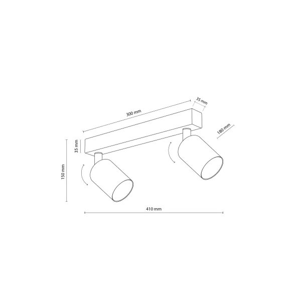 Светильник потолочный NEX SABIA 2XGU10 LAMPA SUFITOWA TK Lighting в гостиную, кухню в стиле хай-тек