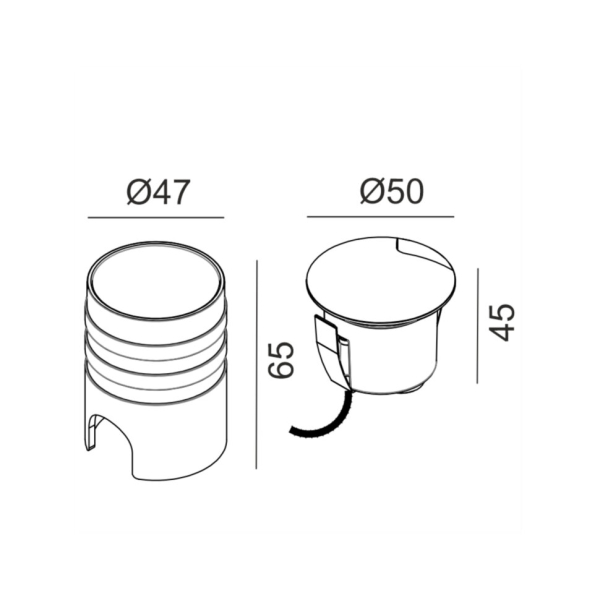 PATH LIGHT, D50mm, H65mm, 1W LED, 3000К, графіт (08.4841.1.930.GR)
