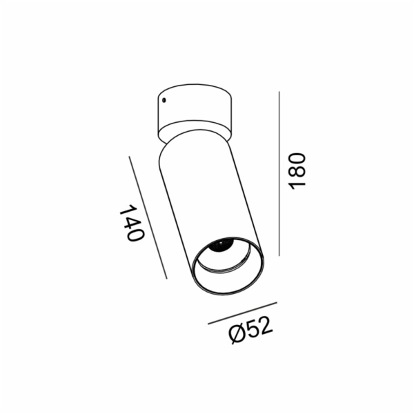 TUB M SA 140, D52mm, H180mm, LED 13W, 3000К, білий (02.0514.13.930.WH)