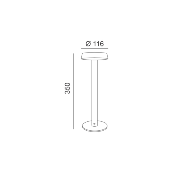 Настольная лампа MOON, D116mm, H350mm, LED 2W, 2200K-5000K(tunable white), IP20, черный (10.3512.02.TW.BK)