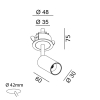 NANO TUB S TRIM, D30mm, Н60mm, LED 4.5W, 3000K, латунь (01.3905.7.930.BR)