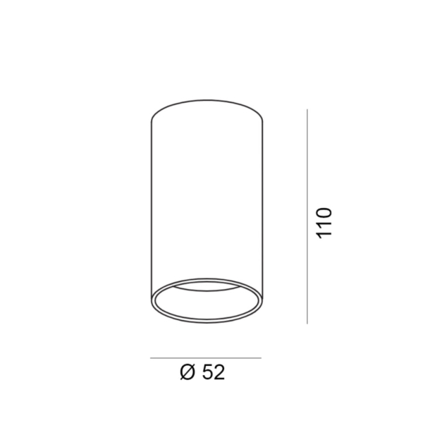 TUB M S 110, D52mm, H110mm, LED 9W, 4000К, білий (02.0511.9.940.WH)