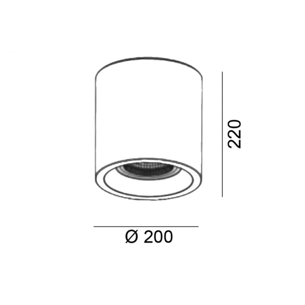 SURF PRO, D200mm, H220mm, LED 33W, 4000К, чорний (02.7710.33.840.BK)