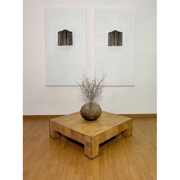 Пара настенных светильников из стекла в виде трубок – 5 трубок из дымчатого стекла. MURANO TUBE 204