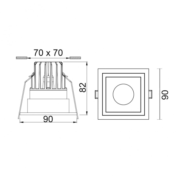 CELL, L90mm, W90mm, H82mm, LED 9W, 4000К, белый/черный (01.2010.10.940.BK)