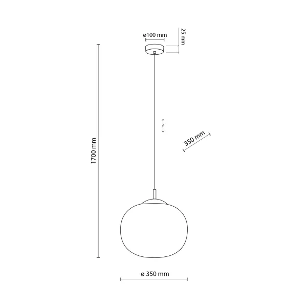 Подвесной светильник в стиле модерн VIBE WHITE Підвіс 1  350 TK Lighting в кухню, спальню в цвете черный