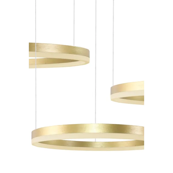 Подвесной светильник в стиле хай-тек HALO PENDANT 100+80+60 CCT GO + REMOTE CONTROL Azzardo для больших помещений, гостиную в цвете золото