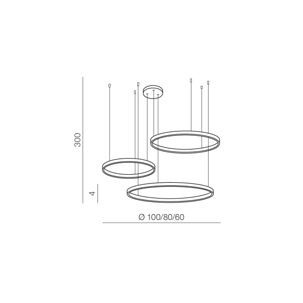 Подвесной светильник в стиле хай-тек HALO PENDANT 100+80+60 CCT GO + REMOTE CONTROL Azzardo для больших помещений, гостиную в цвете золото