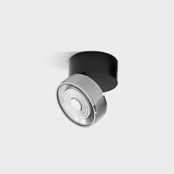SOL SURF, D95mm, H78mm, LED 14W 4000K, чорний/хром (02.9533.14.940.BK + SOL RING GRAIN CHROME)