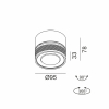 SOL SURF, D95mm, H78mm, LED 14W 4000K, чорний/хром (02.9533.14.940.BK + SOL RING GRAIN CHROME)