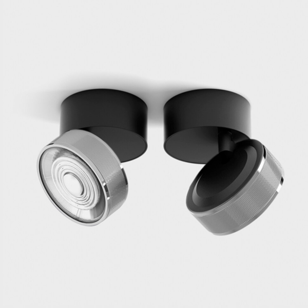SOL SURF, D95mm, H78mm, LED 14W 4000K, чорний/хром (02.9533.14.940.BK + SOL RING GRAIN CHROME)