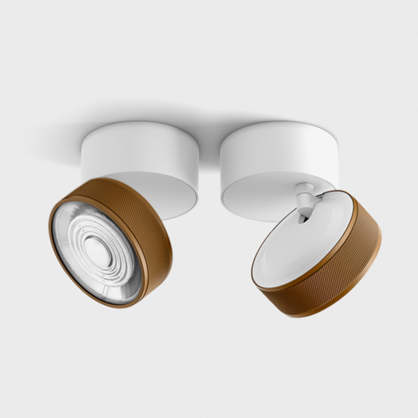 SOL SURF, D95mm, H78mm, LED 14W 3000K, білий/coffee (02.9533.14.930.WH + SOL RING GRAIN COFFEE)