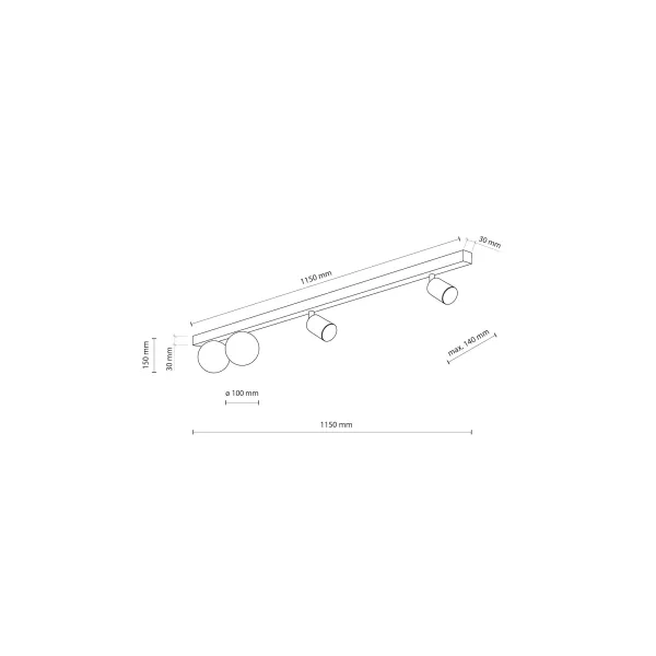 Светильник потолочный VOX LAMPA SUFITOWA 4 TK Lighting в гостиную, кухню в стиле хай-тек