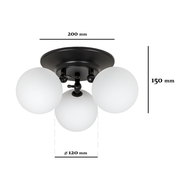 Купить Люстра 761X1203F-3 BK+WH (200)
