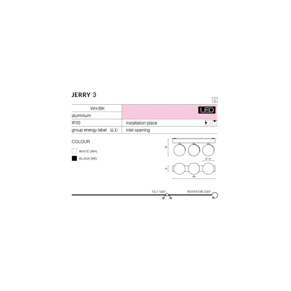 Светильник потолочный JERRY 3 230V WHITE Azzardo в гостиную, кухню в стиле хай-тек