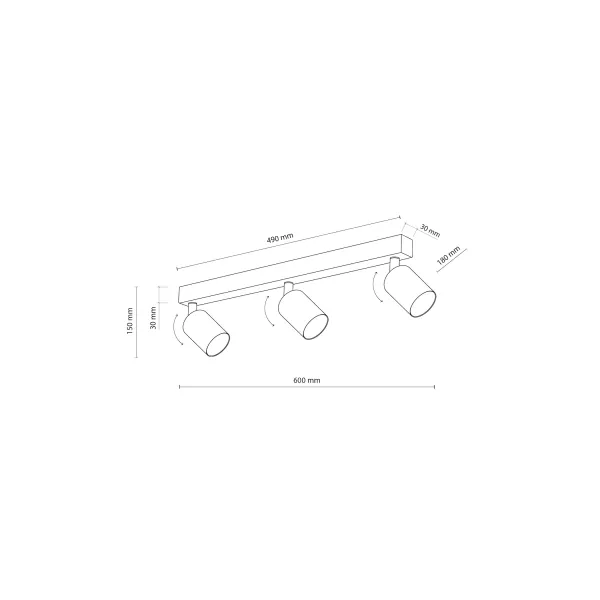 Светильник потолочный TOP BROWN 3 TK Lighting в гостиную, кухню в стиле хай-тек