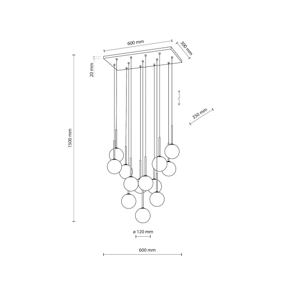 Подвесной светильник в стиле модерн MARTIN BLACK WHITE LAMPA  13 TK Lighting в гостиную, кухню в цвете черный