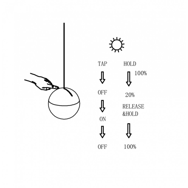 BALL L DTW, D180mm, LED 28W, 1800-3000К, черный (02.1800.28.DTW.BK)
