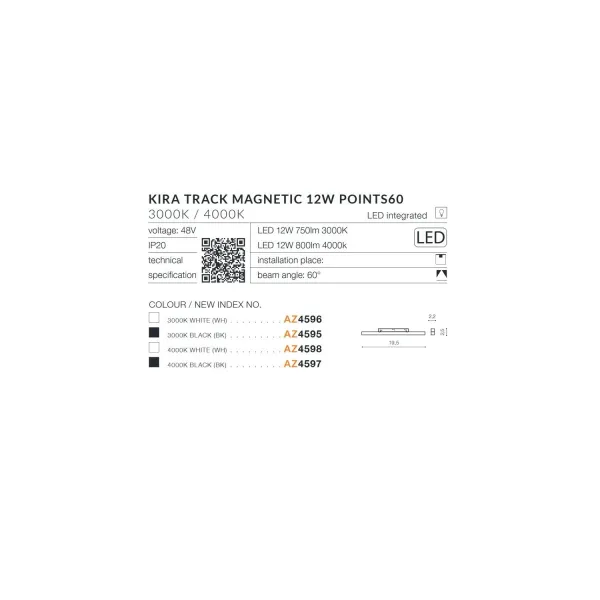ALFA KIRA TRACK MAGNETIC 12W 3000K WH