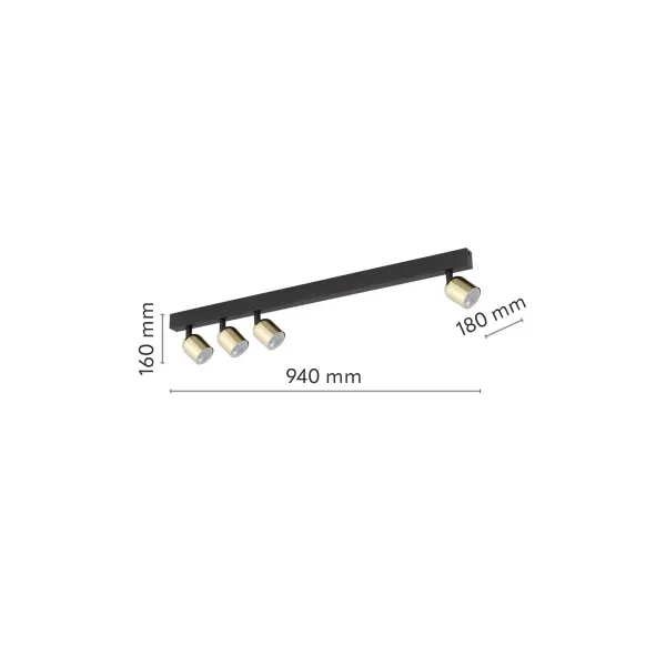 Светильник потолочный TOP GOLD 4 TK Lighting в гостиную, спальню в стиле лофт